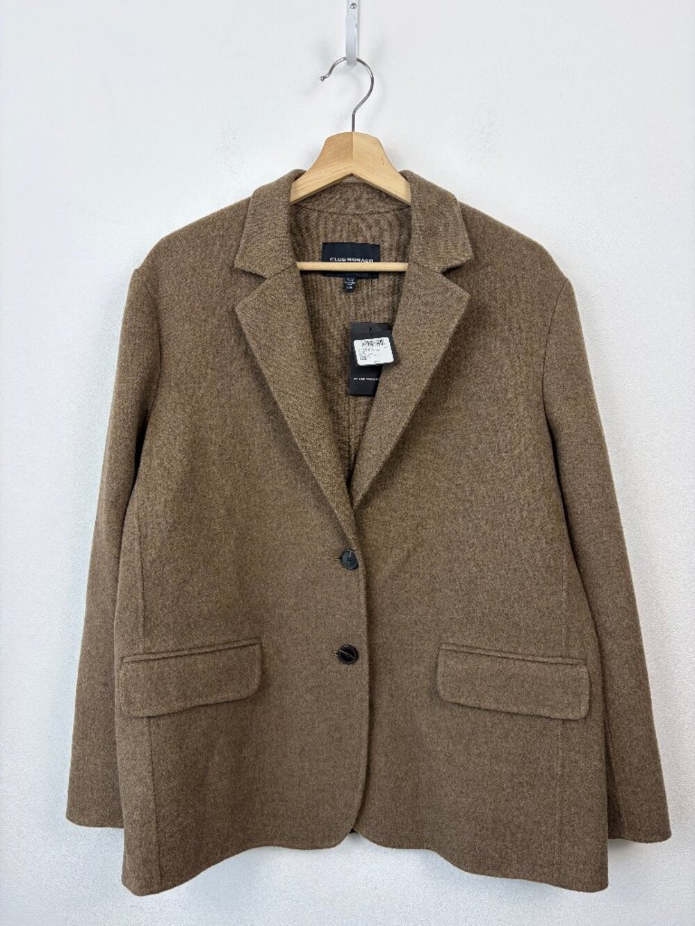 Club Monaco Double Face Wool Blend Blazer Taupe Size L NWT